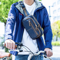 Japan imported sanwa men and women chest bag small large capacity mobile phone canvas running bag waterproof shoulder shoulder bag