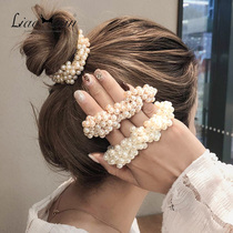 Girl imitation pearl head rope female simple Korean version of net red Hairband leather case Korea sweet and fresh leather band hair rope headdress