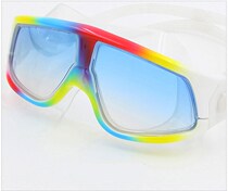 --- Colour large frame swimming goggles diving mirror HD anti-fog waterproof glasses