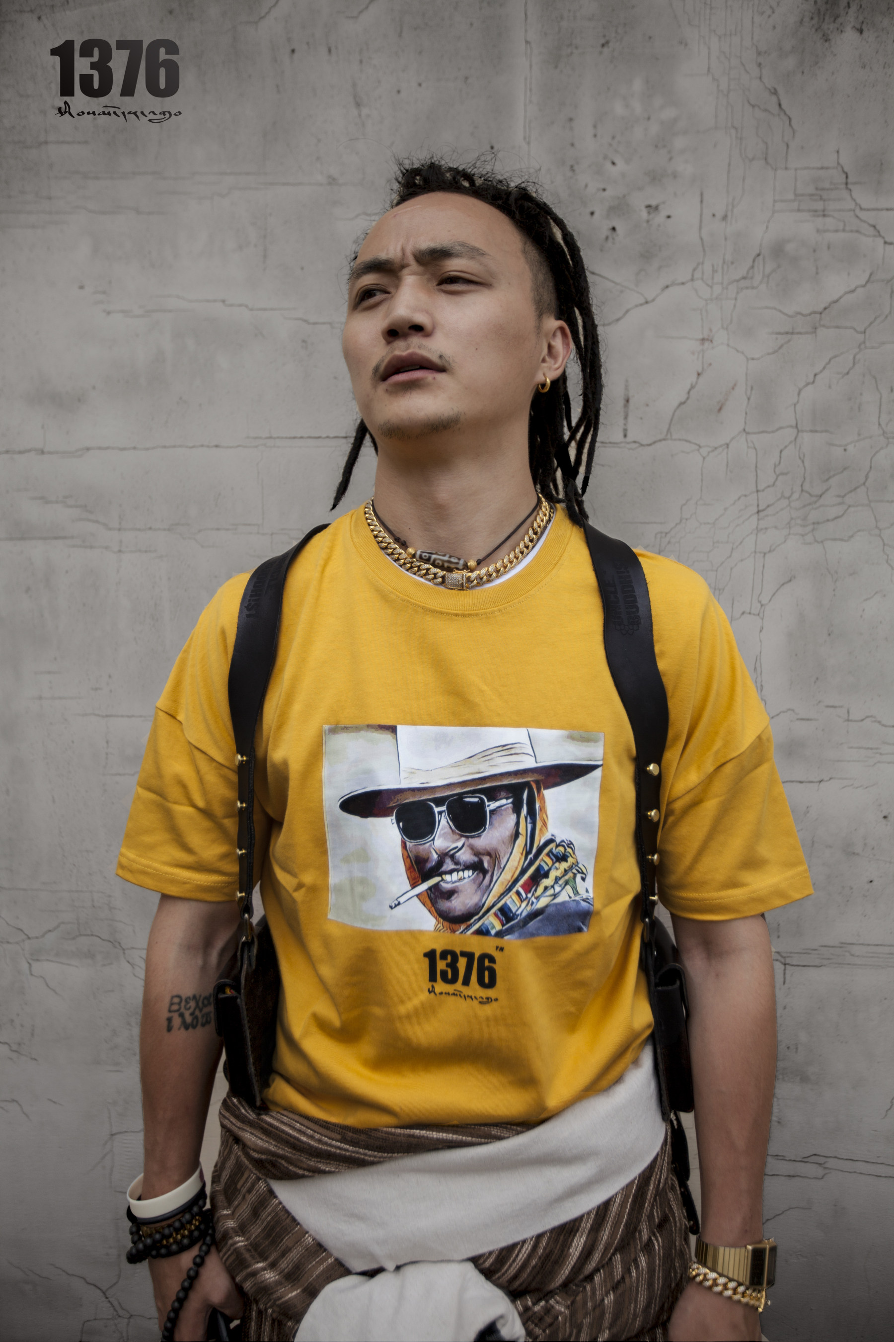1376 tigga当下 黄色短t 藏区街头 oversize