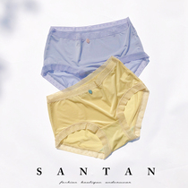 Summer seamless ice silk underwear women ultra-thin lace simple antibacterial Wormwood perspective triangle fluttering mask pants waist