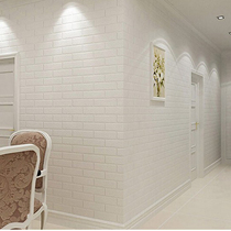 White brick wallpaper Nordic style PVC living room TV wall 3D concave and convex three-dimensional non-woven wallpaper clothing store