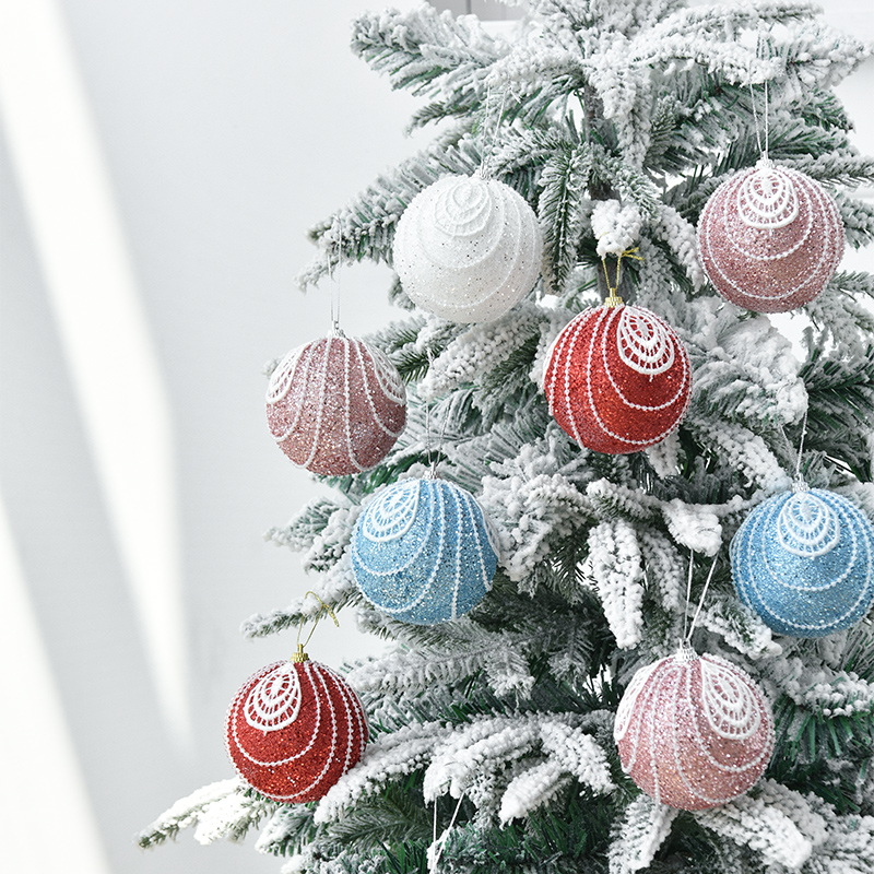 christmas tree decoration pendant christmas ball colorful ball touch ball powder christmas pendant hanging ball christmas decorations christmas