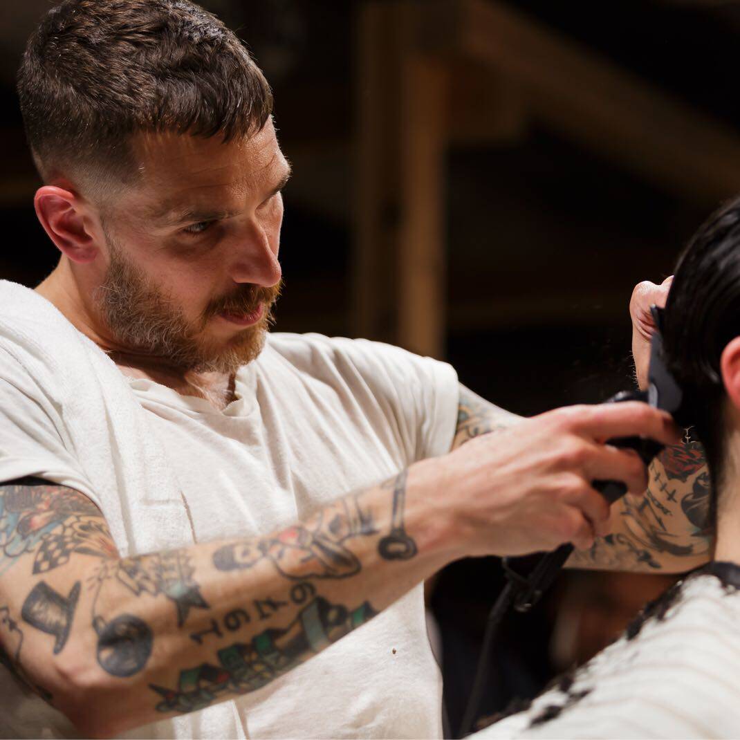 围布复古文艺时尚围布巴伯复古油头风格经典发型师围布复古围布