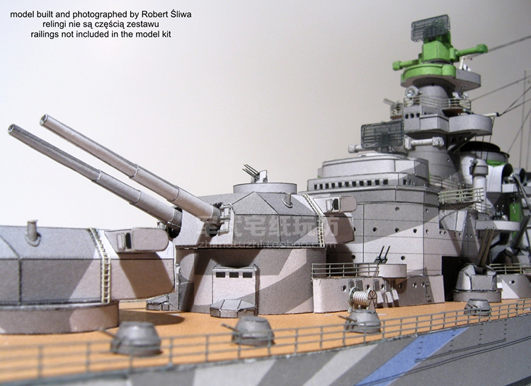 德国h-39兴登堡级战列舰 纸模型 战列舰模型 1:400 军武宅手工diy