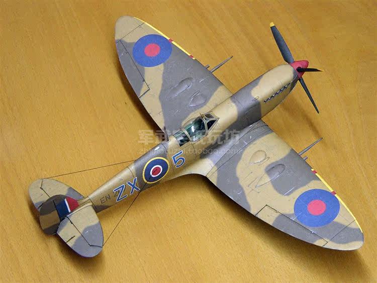 英国喷火战斗机ixc型 纸模型 1:33 军武宅 飞机 手工diy