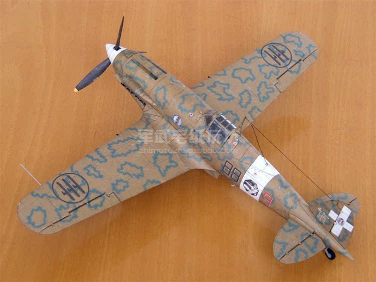 意大利mc.202战斗机 纸模型 1:33 军武宅 飞机 军武宅手工diy