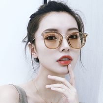Qingmo light color sunglasses female Korean version of polarized sun glasses tide rectangular ins retro Net red with sunglasses