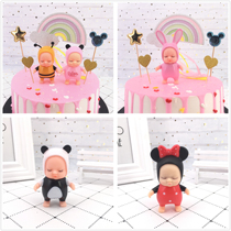 Cartoon Little Bee Sleeping Doll Baby Lovely Birthday Cake Decorating Sleep Baby Mickey Bakery