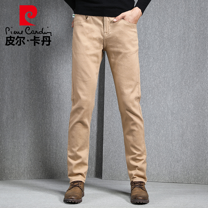 Pilkaden Jeans Men's Autumn Winter Thick money Business Leisure spring Spring Tide Cards Easy straight drum Tide Cards Long Pants