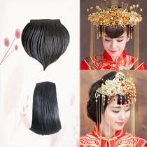 Taoxin bangs childrens stage performance bride Xiuhe dress bangs bride dish hair front peach heart studio stage