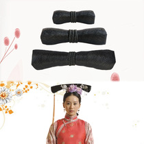 Ancient costume style Gong Qingchuan with the same long word stick flag head ancient Qing Palace Gege headdress photo studio photo COS