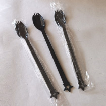 21cm fruit tea fork long handle disposable fruit fork independent packaging fork spoon milk tea fruit bailing lengthening fork