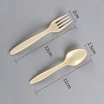 Thickened Disposable Fork Plastic Fork Birthday Cake Fork small yellow fork sweet fruit Serie face fork 4-teeth fork 12CM
