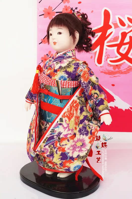 1个包邮日本市松人形34cm灵魂摆渡花子娃娃日本人偶艺妓女儿节礼