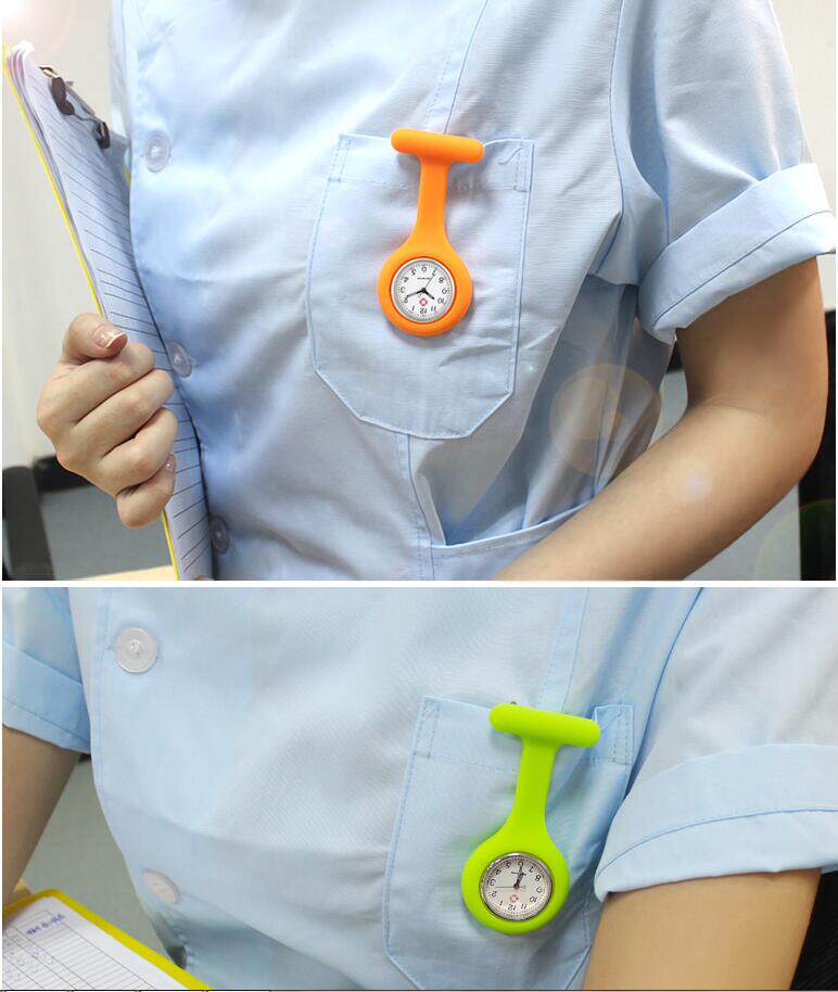 手表厂家直销 硅胶护士表 "t"字形学生医用护士挂表可定制logo