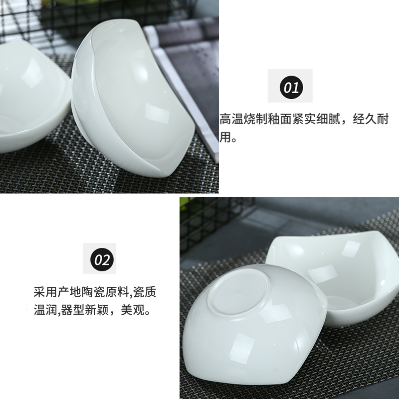 Pure white ipads jingdezhen ceramic tableware bowls creative Korean salad bowl bowl of white household Japanese soup bowl rainbow such use