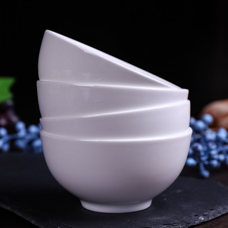 Pure white jingdezhen ipads bowls suit Chinese style household rice bowls eat bowl bowl of soup bowl rainbow such use tableware ceramics