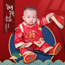 Grab Zhou dress year-old baby clothes Boys thin one-year-old full moon suit Birthday 100 days summer baby Tang suit