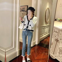 Fish Rabbit Rabbit Rabbit jeans female slim slim feet 2019 autumn and winter New High waist denim ankle-length pants
