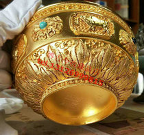 Heirloom * Golden Rice Bowl Filigree inlaid Golden bowl Co-created by Master Wang Shuwen Yuan Changjun