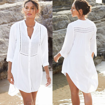 Holiday seaside bikini swimsuit shirt outside blouse women cotton beach sunscreen coat coat coat coat can be used for women