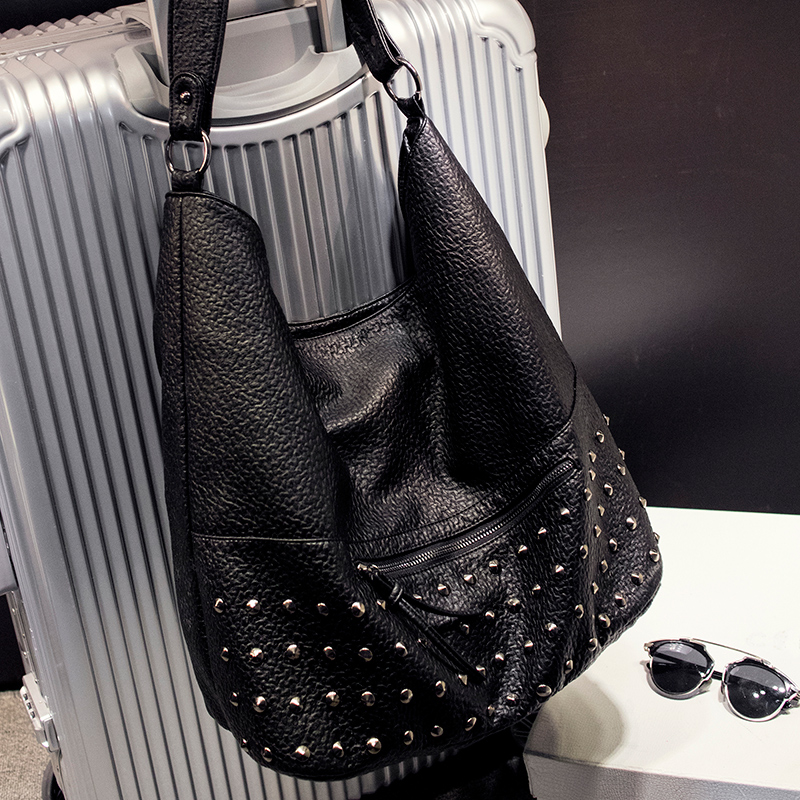 卡诺蒂兰女士包包2016新款潮流欧美时尚斜挎手提包单肩铆钉包女包产品展示图5