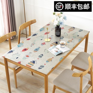 nordic tablecloth pvc waterproof, scald proof, oil  table mat household soft plastic glass coffee table cushion tablecloth