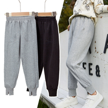 Girls sports pants spring and autumn 2021 Spring Childrens pants gray thin pants casual pants black loose trousers