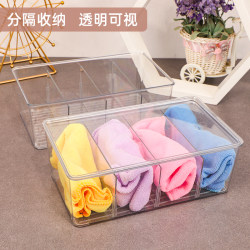 Transparent plastic storage box underwear partition organizer wardrobe cabinet miscellaneous storage box cosmetics partition box