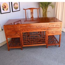 Solid wood desk Simple desk New Chinese writing desk Home computer learning desk Elm antique big desk