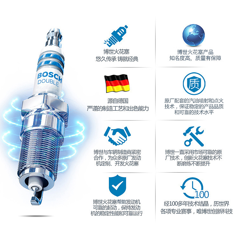 bosch double platinum spark plug audi a4la6l / q3q5 volkswagen maixinteng speedeng road view cc sharp haorui