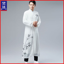 Chinese style Chiffon gown Ancient style mens clothing Chinese summer robe Hanfu Zen style Taoist robe Fairy elegant performance suit