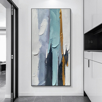 Light luxury color block entrance porch decorative painting modern minimalist vertical version corridor end aisle hanging painting abstract mural