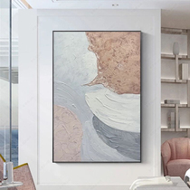Pure hand-painted oil painting three-dimensional abstract hanging painting entry porch decorative painting light luxury living room model room mural large