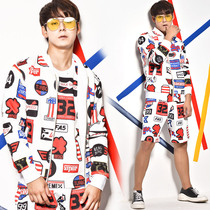 Bar nightclub male singer hip-hop street dance drum performance costume performance clothing space cotton baseball suit suit