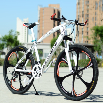 26-inch white 27-speed intelligent anti-theft profiled frame shock absorbing oil disc brake-free integrated wheel mountain bike