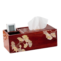 Jinbei legend mother-of-pearl lacquerware wooden tissue box paper box Chinese living room coffee table remote control multi-function storage box