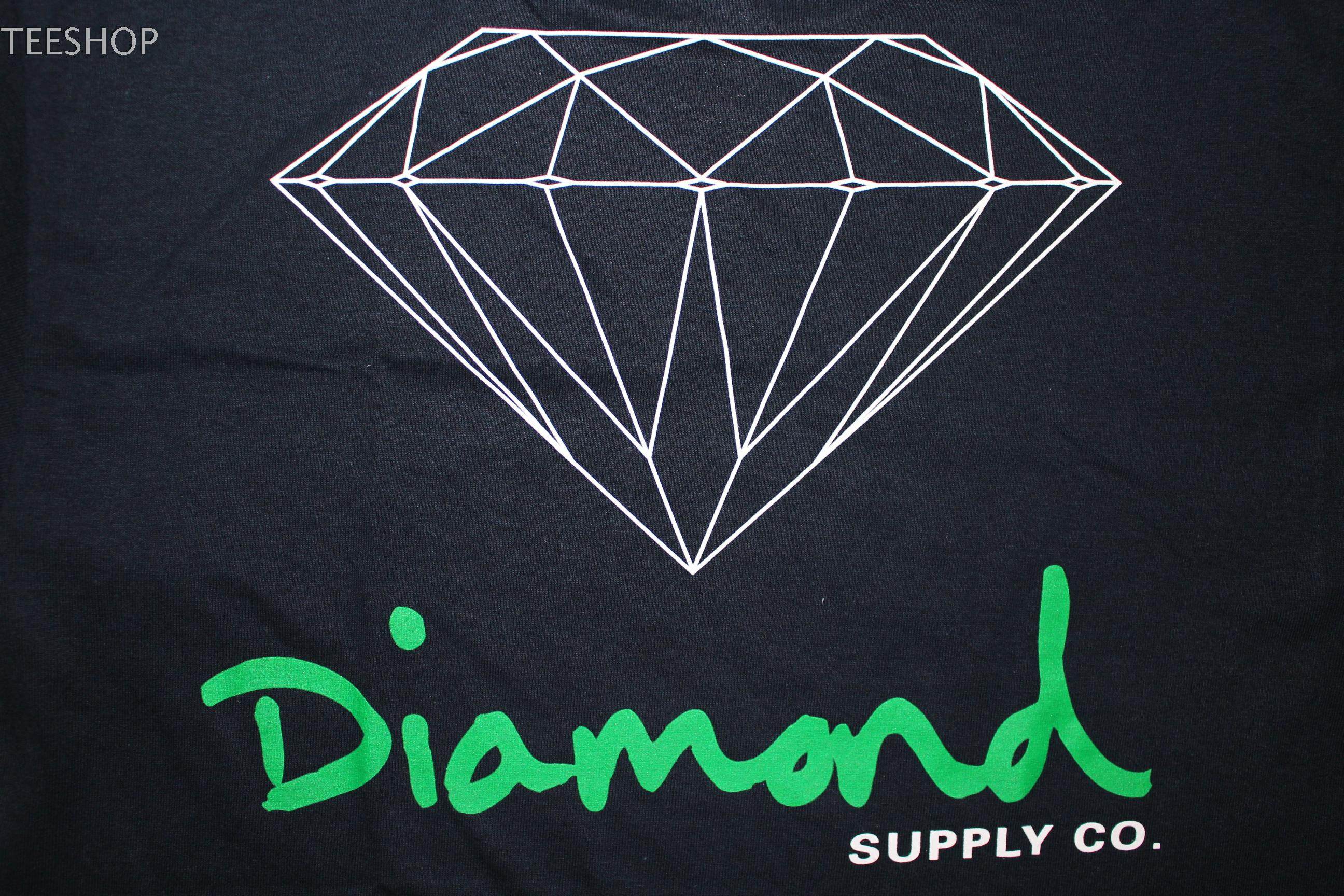实力现货 diamond supply co og sign 钻石 原创签名 薄荷绿 短袖