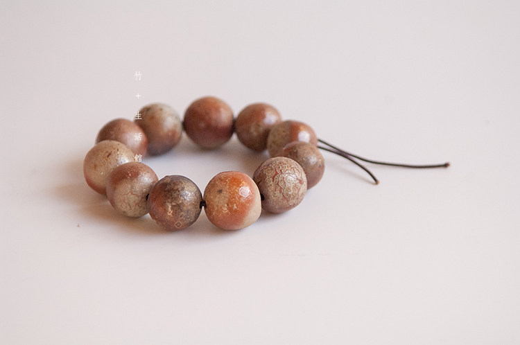 竹个庐麦饭石手串单颗2cm手链手珠手链饰品礼品