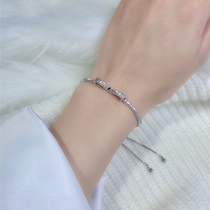 925 sterling silver bow bracelet ins niche design simple cold girl girlfriends hipster sweet hand ornaments