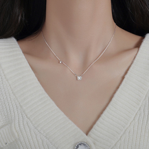 925 sterling silver square diamond necklace New ins cold wind light luxury advanced sense Net red niche design choker