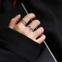 925 sterling silver smiling face ring female retro style niche design ins tide index finger to ring exquisite fashion personality ring