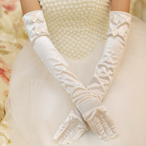 Bride accessories wedding dress over elbow gloves bridal gloves wedding gloves long summer fingers White extended Spring and autumn