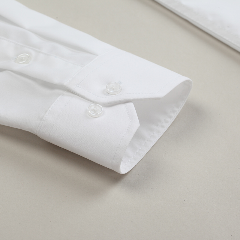 MJX免烫春秋季衬衣纯棉修身正装纯色商务青年男士长袖职业白衬衫产品展示图5
