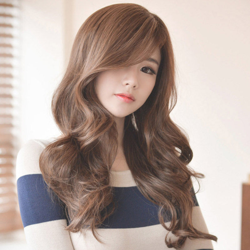 魅丝黛儿柔媚大波浪偏分假发女长卷发自然逼真蓬松中长整顶假发套