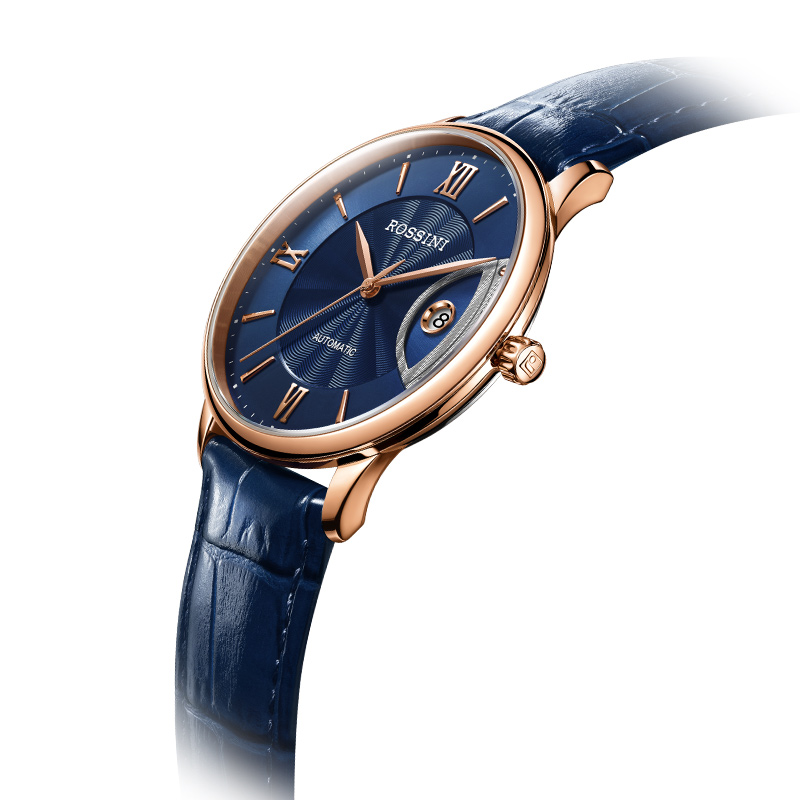 罗西尼手表男表机械表正品皮带商务自动机械表男款5715
