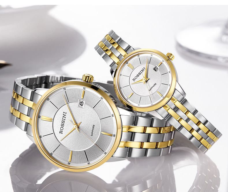 新款罗西尼手表男石英表正品防水日历女表情侣