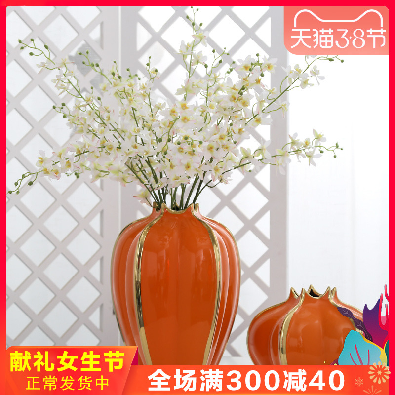 Mesa of jingdezhen light key-2 luxury furnishing articles ceramic vase hydroponic flower arranging flower implement sitting room adornment is placed simulation flower art