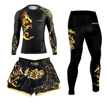 Venom Muay Thai long sleeve three-piece male MMA boxing Sanda training suit suit fight UFC Quick Dry fitness